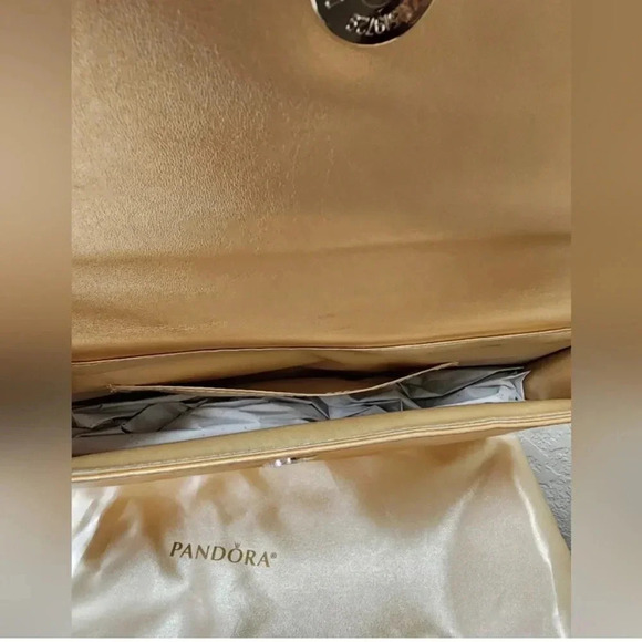 Gold Pandora Faux Leather Clutch Evening Bag - Picture 5 of 6
